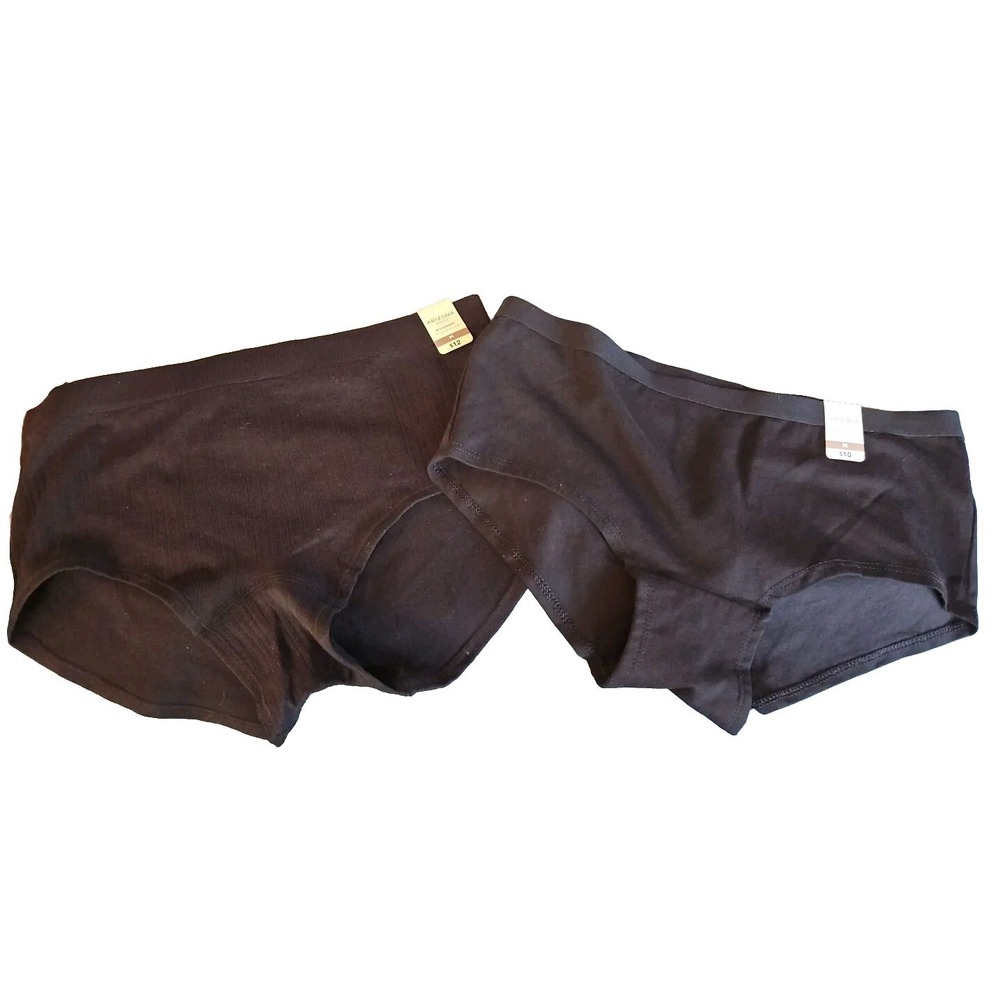 Arizona Body 2-pc. Seamless Multi-Pack Panty Boyshorts Org Cotton/ribbed Sz‎ Med